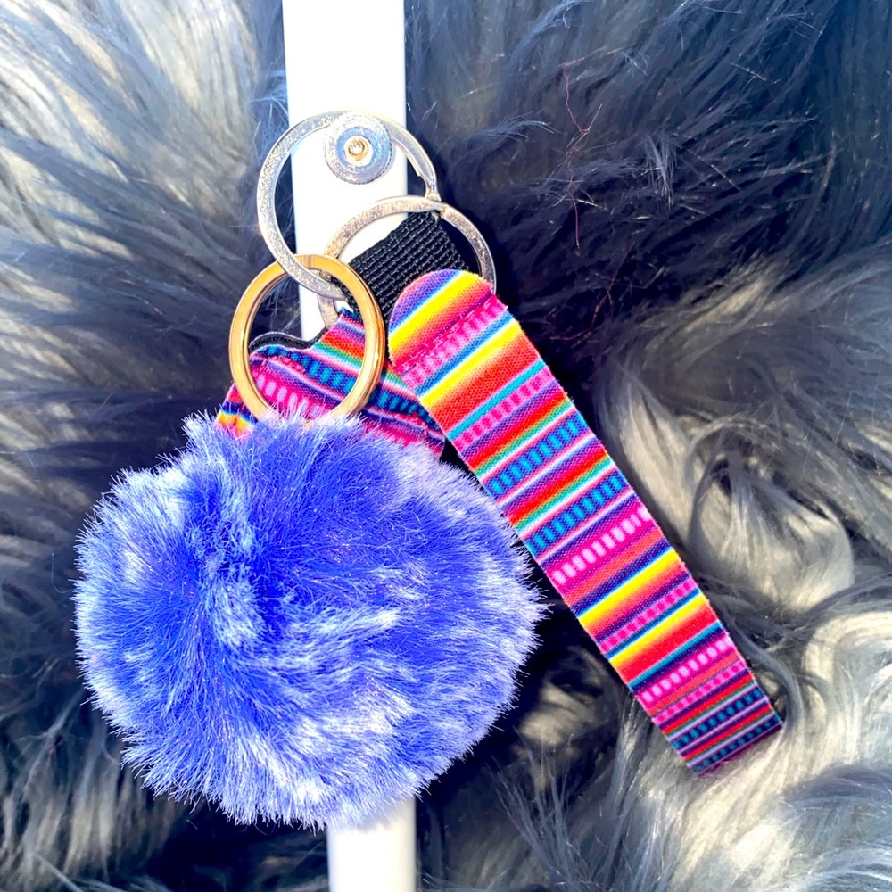 Striped pattern multiple color wristlet and Chapstick holder